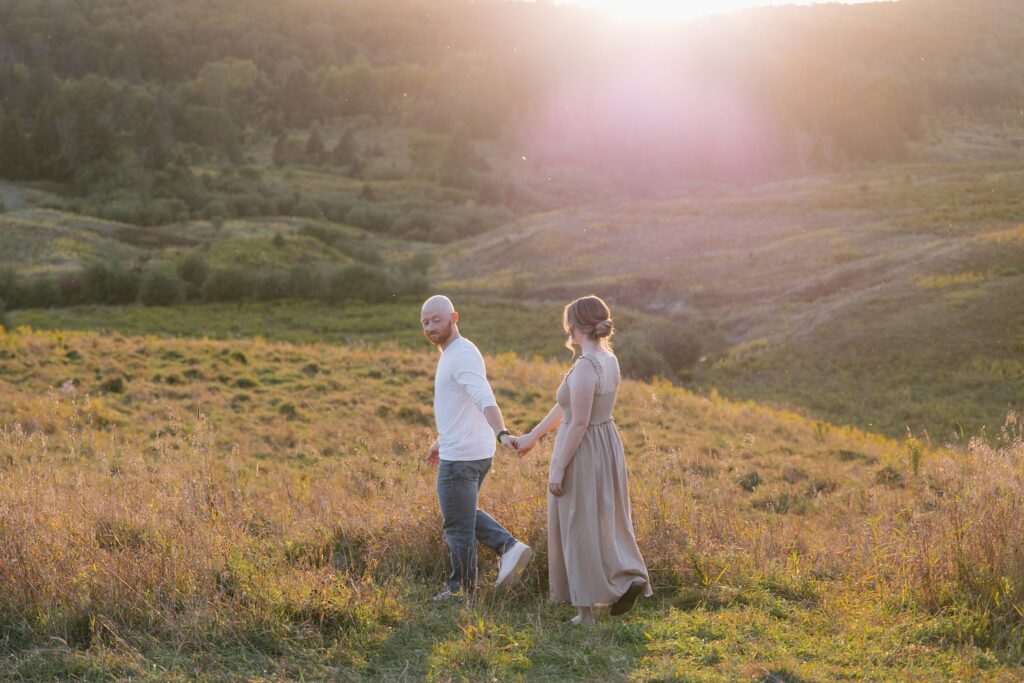 Rosie and Nick in Gatineau Park late September for a sunset engagement session.