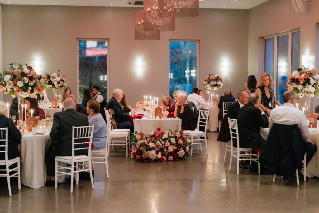 Inside image of a late night reception at Le Belvedere in Wakefield Quebec